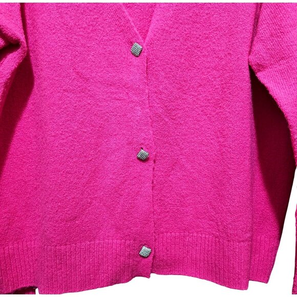 Hot Pink Olivia Sky XL Button-Down Cardigan Sweater Women's - Picture 4 of 9